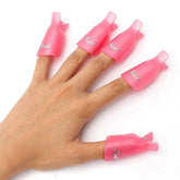 HiMo 10pc cap clips in pink secure remover wraps for quick polish changes