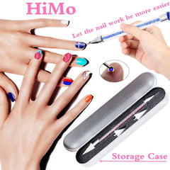 HiMo nail art tool in use helps accurate rhinestone placement.