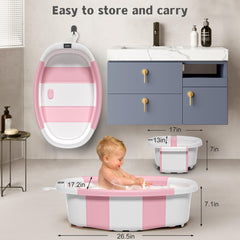 Himold baby bathtub with temperature display helps monitor water safely.