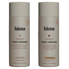 Hims Max Volume Shampoo bottle front promotes fuller-looking hair with a lightweight formula