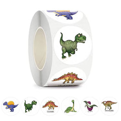 HinchJone dinosaur stickers roll features 1-inch rounds for classroom rewards and motivation.