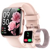 Hingso women's smart watch on wrist with call alerts for seamless connectivity