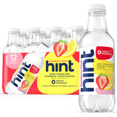 Hint strawberry lemon fruit-infused water bottle close-up, zero calories