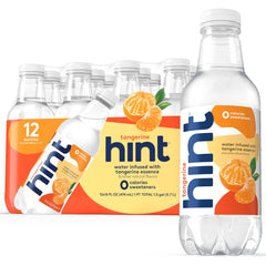Hint fruit-infused water tangerine bottle highlights zero-calorie flavor for on-the-go hydration