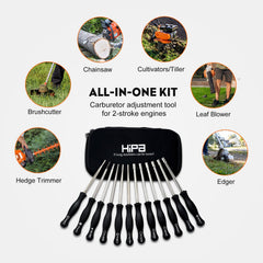Hipa wide-application tool fits most 2-stroke engines for quick DIY carburetor fixes.
