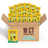 HIPPEAS Chickpea Puffs in a bag show vibrant crunch for on-the-go snacking