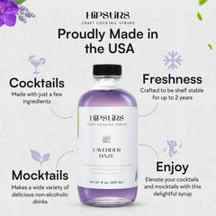 HipStirs Lavender Haze Syrup ingredients showcase simple, pronounceable components.