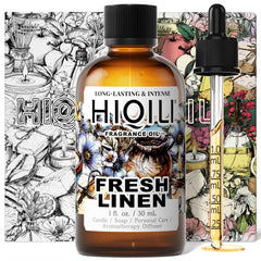 HIQILI Fresh Linen fragrance oil bottle ready for candle-making and scent fusion
