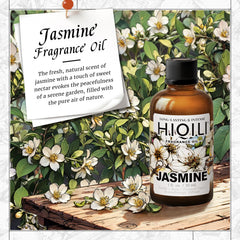 HIQILI Jasmine fragrance oil in a diffuser setup for relaxing home ambiance.