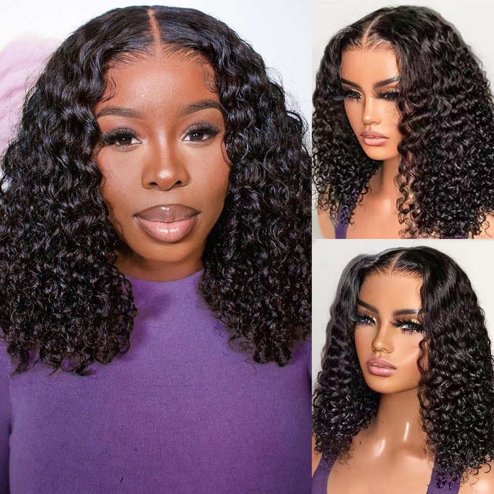 HIRIREMY Deep Wave BOB wig front view for natural-looking hairline and easy wear