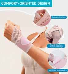 HiRui pink wrist wrap is lightweight and flexible for full motion.