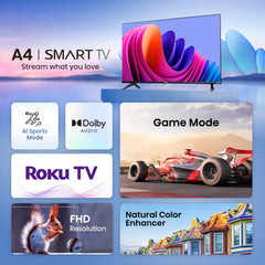 Hisense 40A4NR remote offers simple one-touch access to top streaming apps