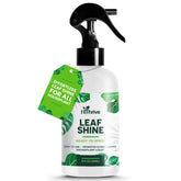HiThrive Leaf Shine Spray bottle ready for cleaning indoor plant leaves