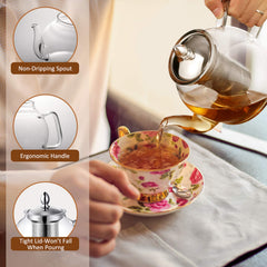 HIWARE 1000ml teapot lid and infuser fit for tidy brewing.
