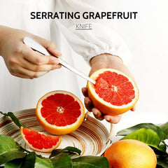 Hiware spoons used to remove grapefruit segments during breakfast.