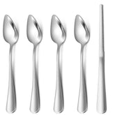 Hiware grapefruit spoons and knife set in front view, durable 18/8 stainless steel.