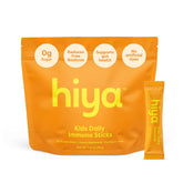 Hiya Kids Immune Support packaging highlights sugar-free orange formula.