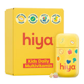 HIYA Kids Multivitamin tablets bottle front with clean label supports daily growth.