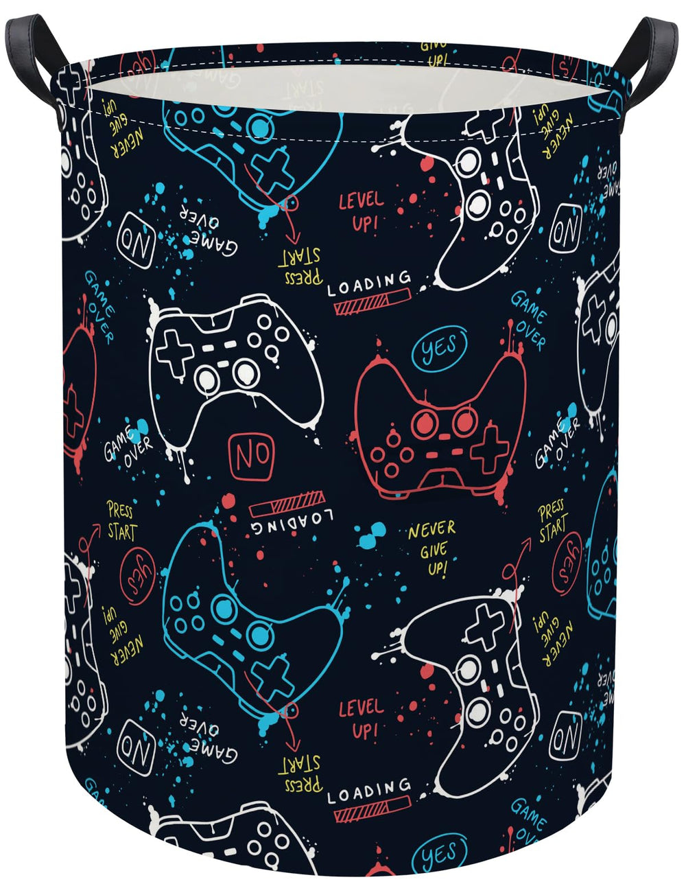 HIYAGON Game Laundry Basket with dinosaur pattern for toy storage and laundry organization