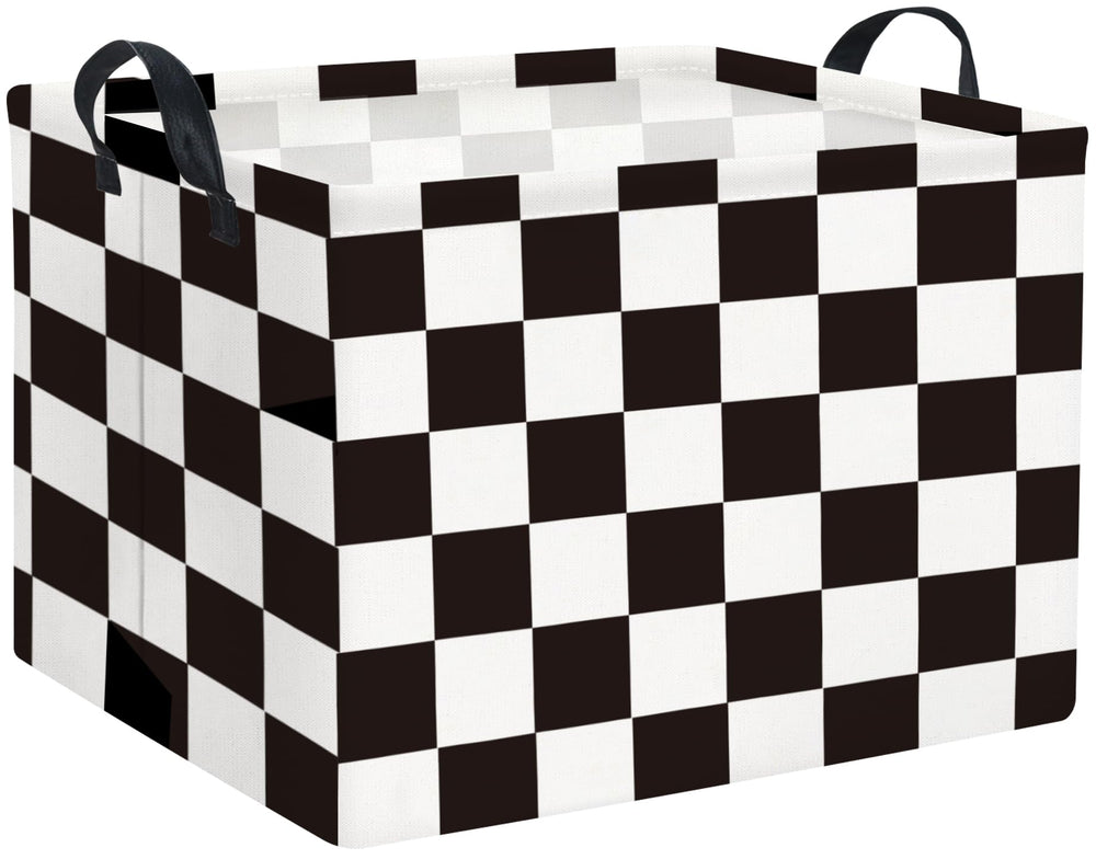 HIYAGON rectangular car basket with checkered pattern boosts car organization and style