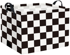 HIYAGON rectangular car basket with checkered pattern boosts car organization and style