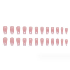 Hkanlre pink gradient nails with sparkling design for special occasions