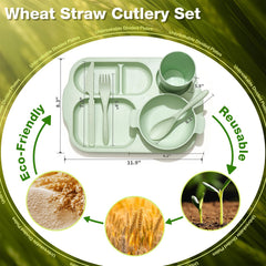 Hlukana 10oz wheat straw cups, easy-to-clean and microwave safe.