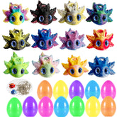 HNZZJY 12-pack prefilled Easter eggs with colorful axolotl figures for quick Easter egg hunts.