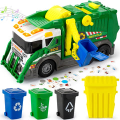 Hodurgyi large garbage truck toy front view boosts imaginative play and early recycling awareness.