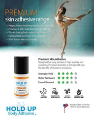 Hold Up Body Adhesive Premium skin-safe, hypoallergenic formula for comfortable wear.