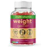 Holistic MD Gainer Gummies bottle front label, 60-count vegan, non-GMO supplement.