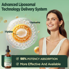 HOLLEGEND Lysine Drops amber bottle protecting contents from light