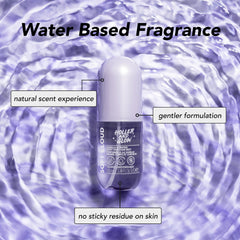 Holler And Glow Mood Mist bottle shows long-lasting scent in action.