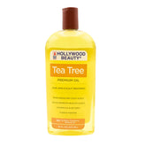 Hollywood Beauty Tea Tree Oil bottle with vitamin E and aloe blend for scalp care.