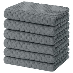 Homaxy pineapple grid kitchen towel in dark grey for everyday drying.