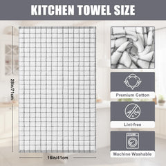 Homaxy Premium Kitchen Towels 16x28 inches flat lay shows large size for drying.