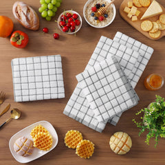 Homaxy Premium Kitchen Towels grid design close-up highlighting texture and durability.