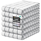 Homaxy Premium Kitchen Towels six-pack with hanging loop for easy drying and storage.