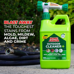 Home Armor Outdoor Cleaner+ spray nozzle in action for easy surface treatment