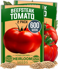 HOME GROWN Beefsteak tomato seeds in a front view pack for easy garden prep.
