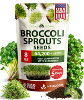 HOME GROWN broccoli seeds 8oz bulk – premium packaging for year-round sprouting