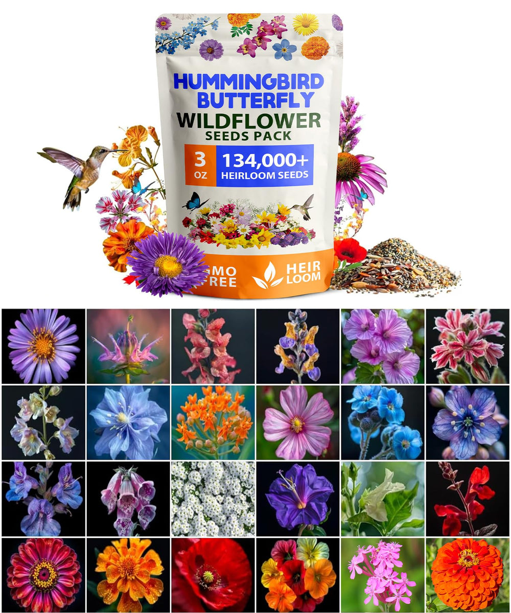 HOME GROWN wildflower seeds bulk pack close-up showing high germination potential