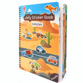 HomeEvolution sticker book cover with vehicles and construction themes for screen-free play