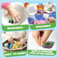 HomeEvolution sticker book scene with digger for imaginative construction play