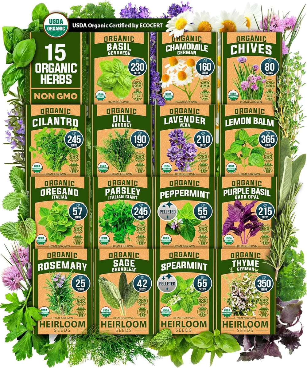 HOME GROWN basil seed packet for fresh, flavorful basil from your windowsill