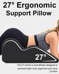 HomePac waist-back support wedge pillow provides stable posture while reading.