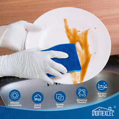 HOMEXCEL dual-sided sponge with absorbent sponge side for quick spill cleanup