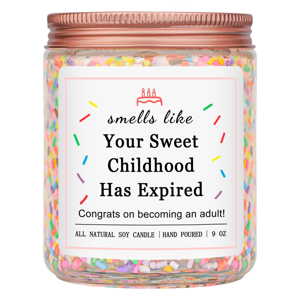 Homsolver 18th birthday candle with vanilla scent and sprinkles, long burn time.