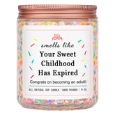 Homsolver 18th birthday candle with vanilla scent and sprinkles, long burn time.