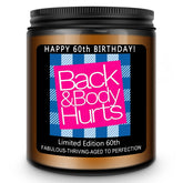 Homsolver 60th birthday lavender candle with label, ideal for gifting and celebration.